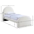 Meridian Furniture Andaz Cream Chenille Fabric Upholstered Twin Bed