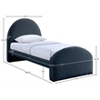 Meridian Furniture Andaz Navy Chenille Fabric Upholstered Twin Bed