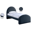 Meridian Furniture Andaz Navy Chenille Fabric Upholstered Twin Bed