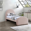 Meridian Furniture Andaz Pink Chenille Fabric Upholstered Twin Bed