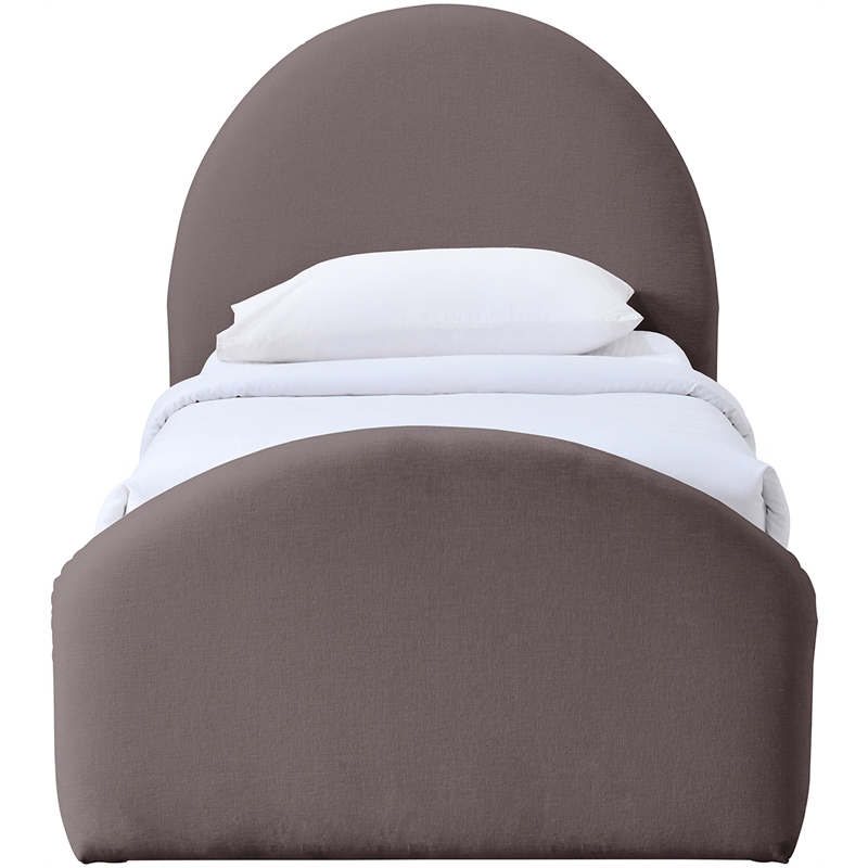 Meridian Furniture Andaz Purple Chenille Fabric Upholstered Twin Bed