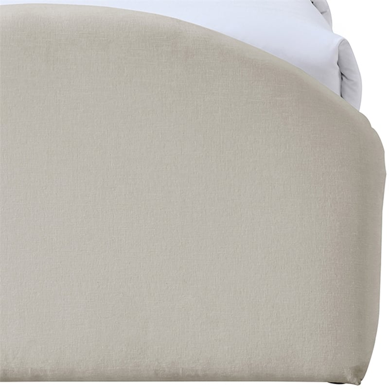 Meridian Furniture Andaz Beige Chenille Fabric Upholstered Twin Trundle Bed