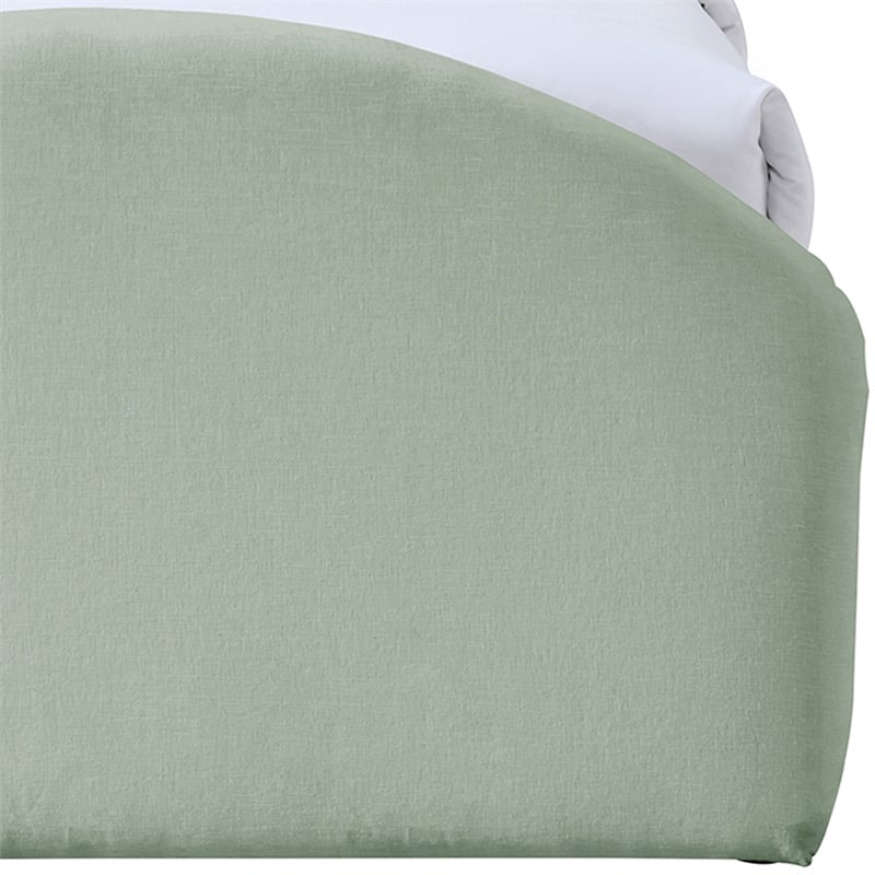 Meridian Furniture Andaz Mint Chenille Fabric Upholstered Twin Trundle Bed