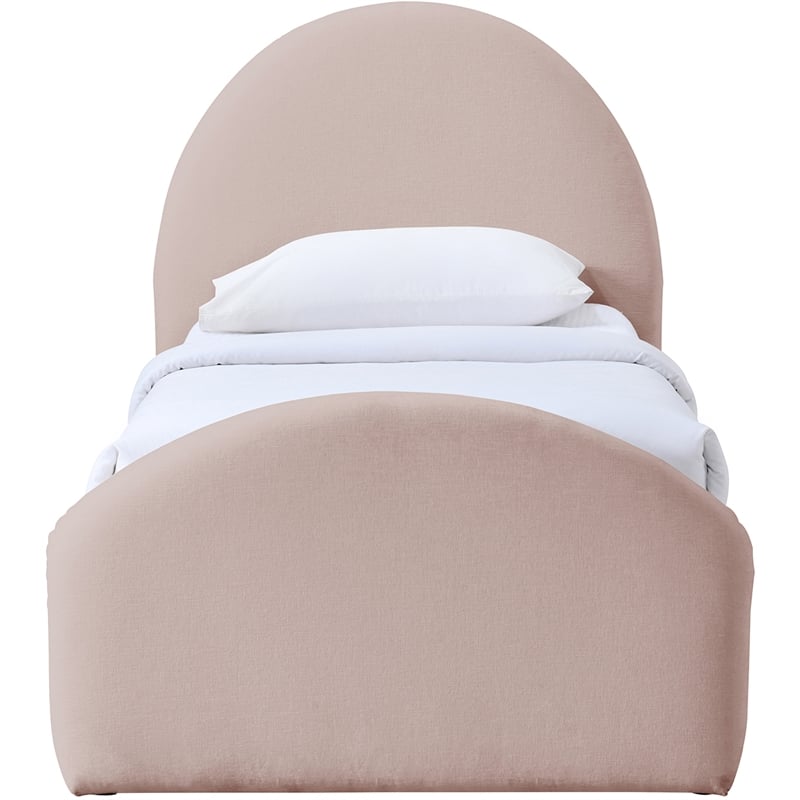 Meridian Furniture Andaz Pink Chenille Fabric Upholstered Twin Trundle Bed