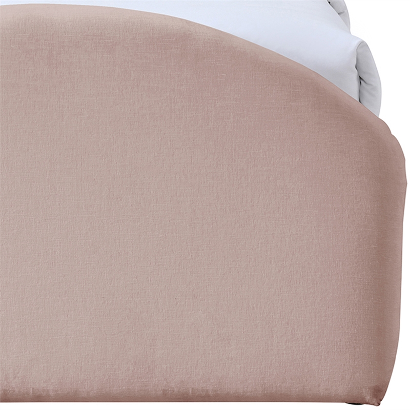 Meridian Furniture Andaz Pink Chenille Fabric Upholstered Twin Trundle Bed