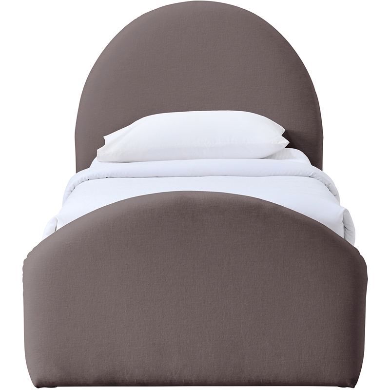 Meridian Furniture Andaz Purple Chenille Fabric Upholstered Twin Trundle Bed