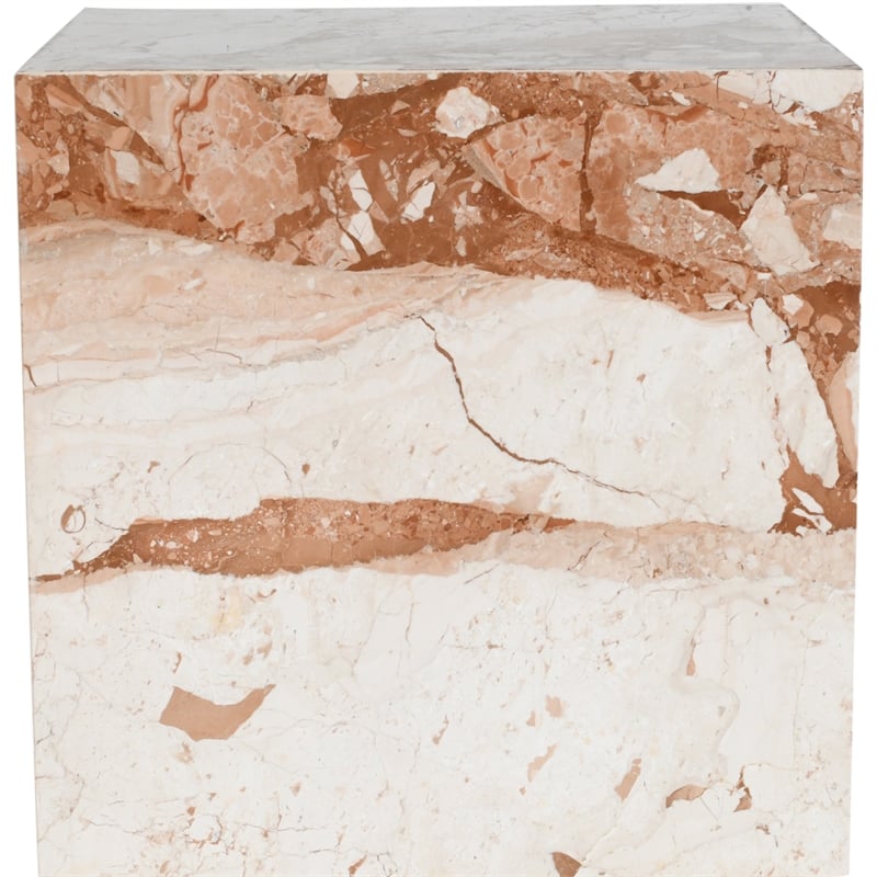 Meridian Furniture Bolzano Cream Marble End Table