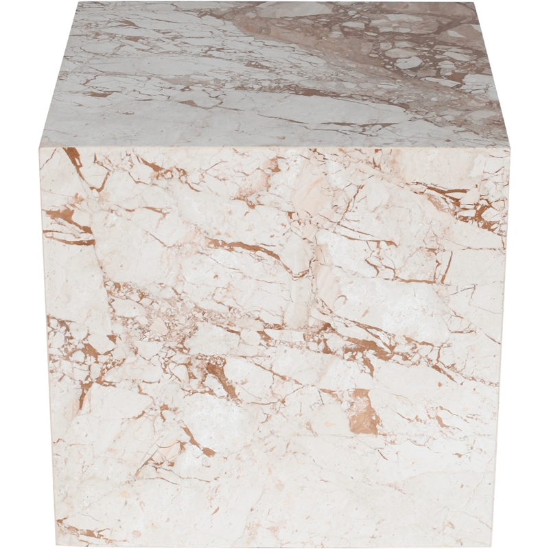 Meridian Furniture Bolzano Cream Marble End Table
