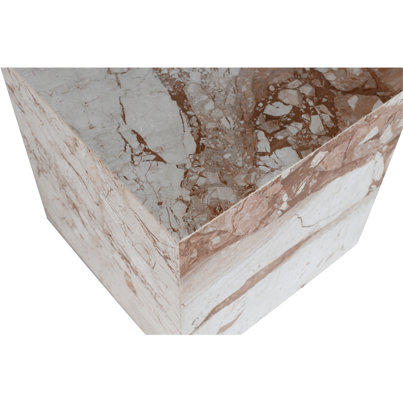 Meridian Furniture Bolzano Cream Marble End Table