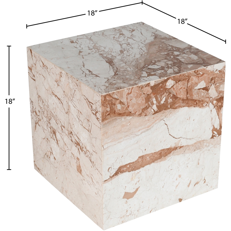 Meridian Furniture Bolzano Cream Marble End Table