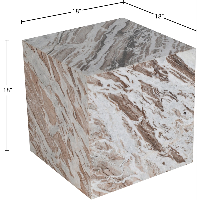 Meridian Furniture Bolzano Brown Marble End Table