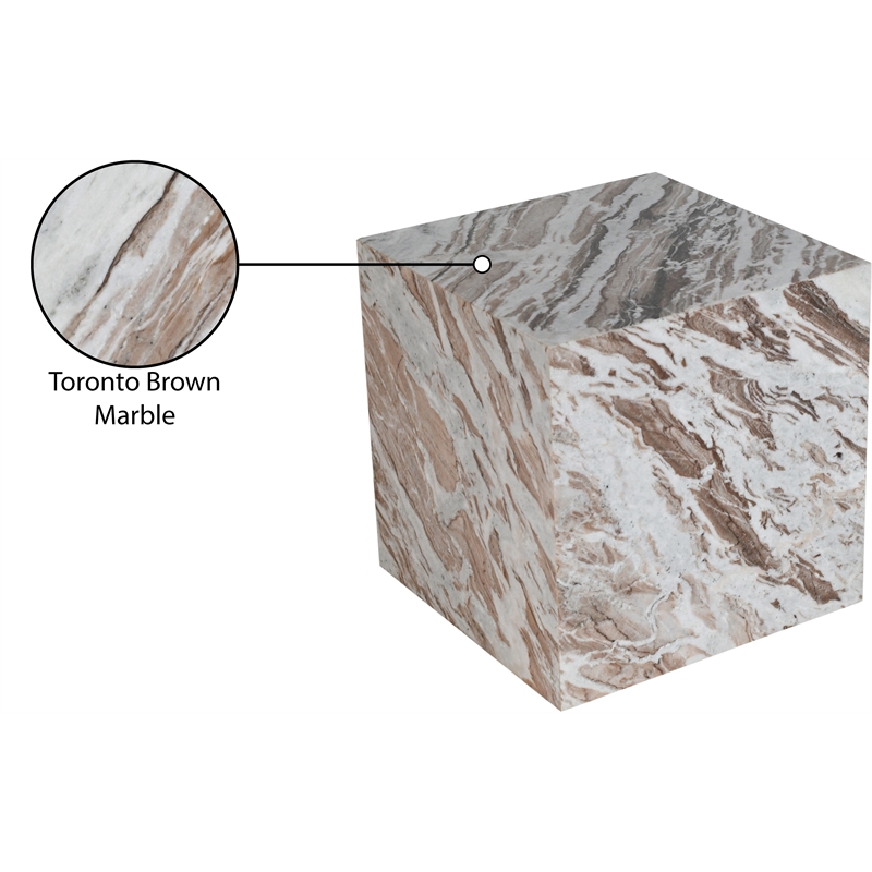 Meridian Furniture Bolzano Brown Marble End Table