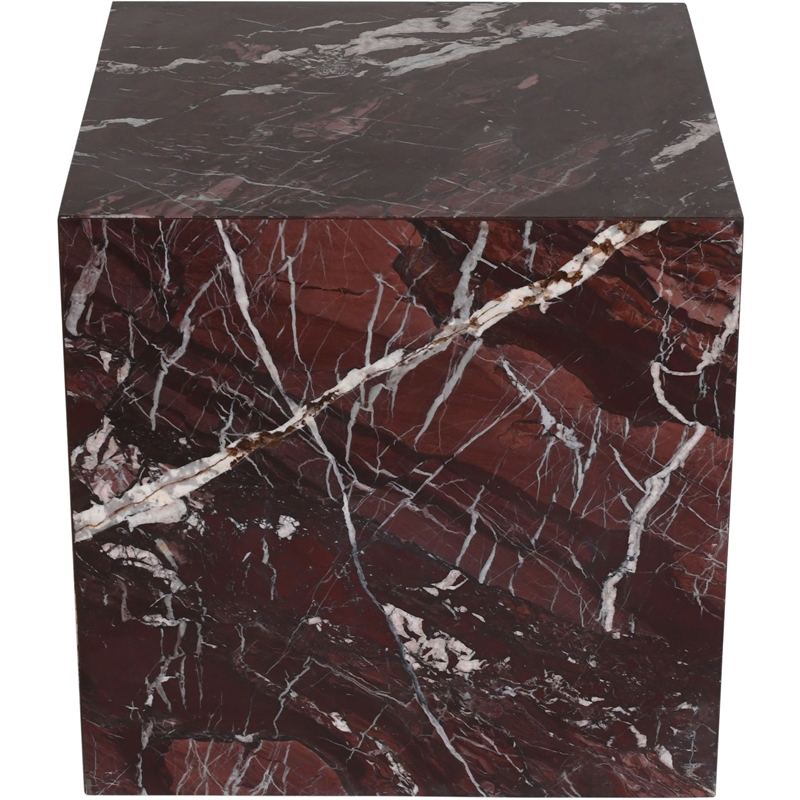 Meridian Furniture Bolzano Red Marble End Table