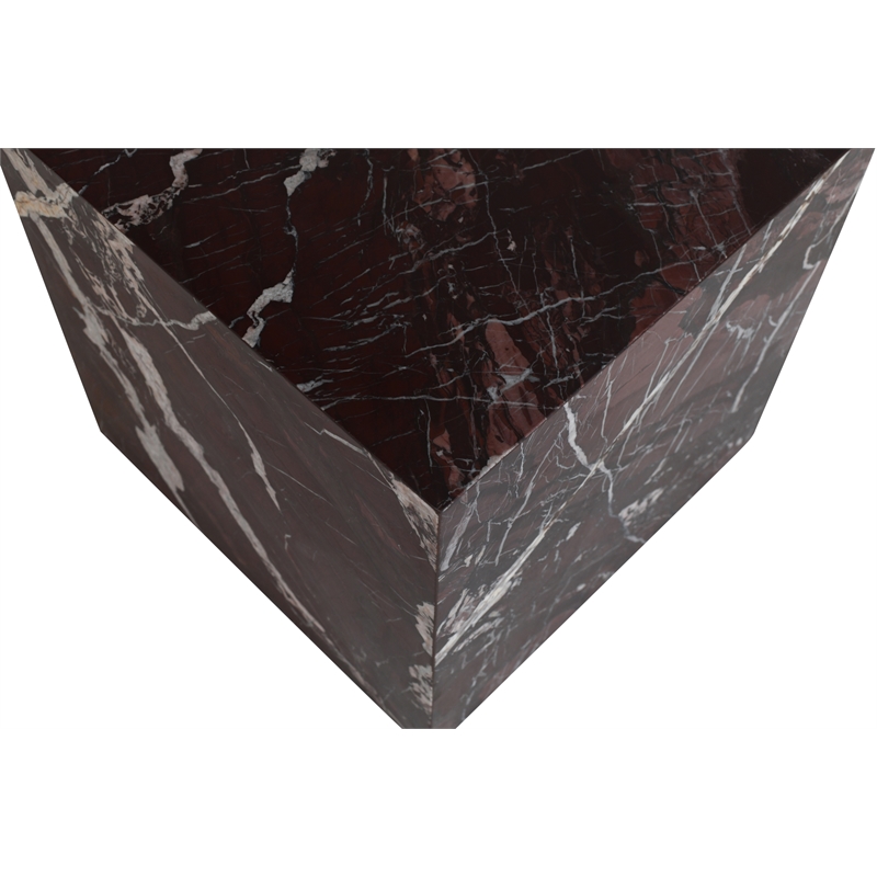 Meridian Furniture Bolzano Red Marble End Table