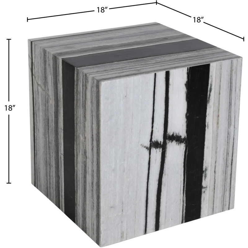Meridian Furniture Bolzano Black Marble End Table