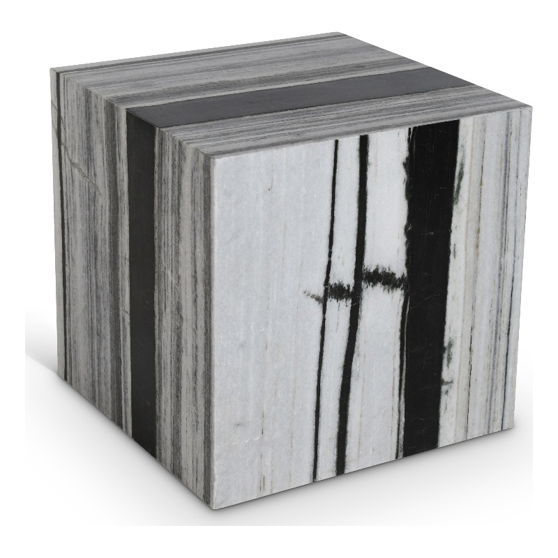 Meridian Furniture Bolzano Black Marble End Table