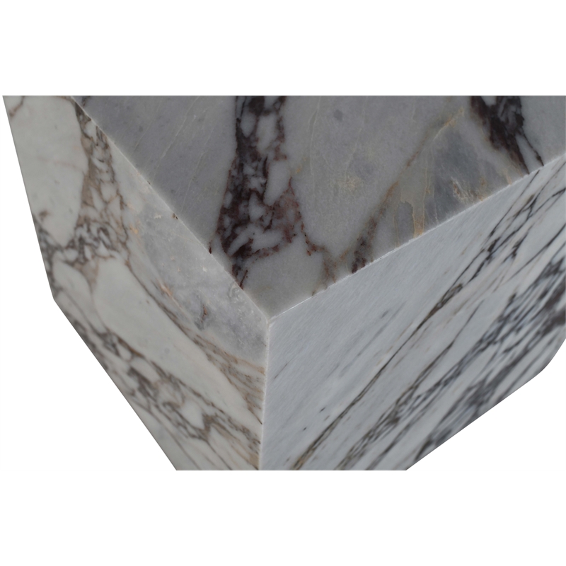 Meridian Furniture Bolzano White Marble End Table