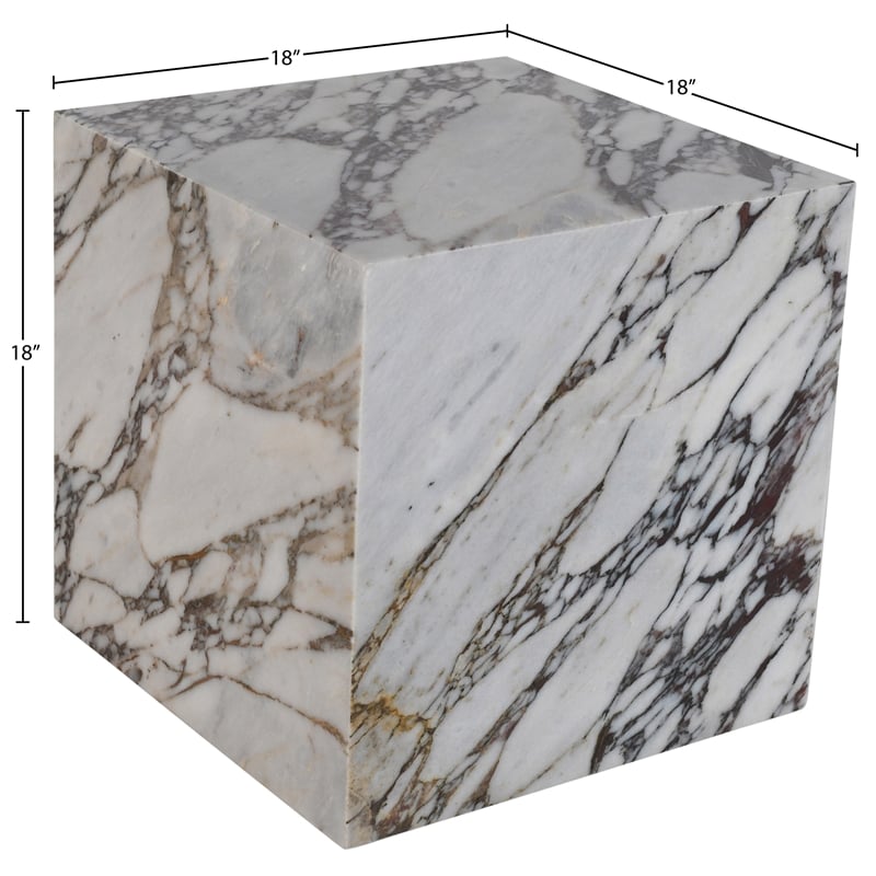 Meridian Furniture Bolzano White Marble End Table