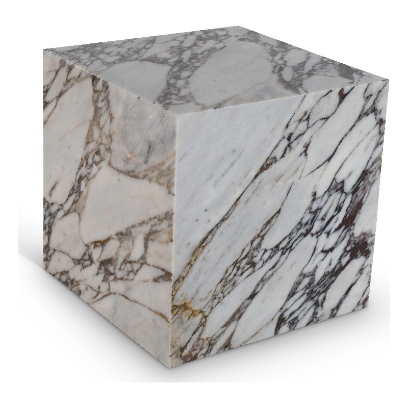 Meridian Furniture Bolzano White Marble End Table