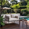 Meridian Furniture Portofino Cream Water Resisting Fabric Patio Chair