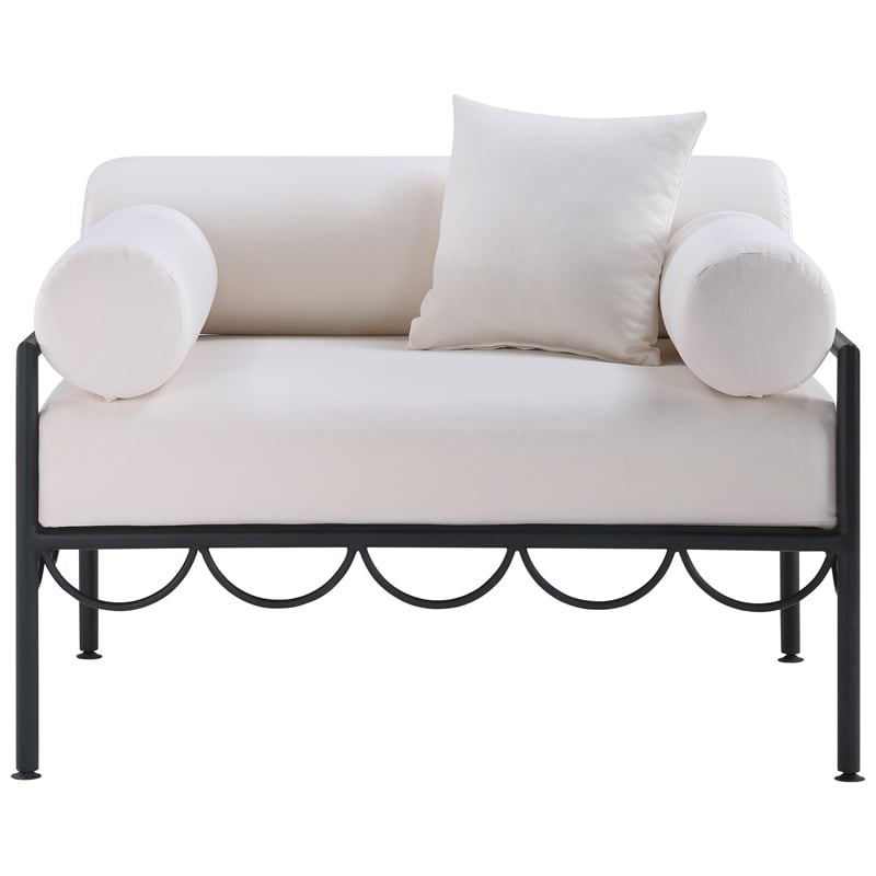 Meridian Furniture Portofino Cream Water Resisting Fabric Patio Chair