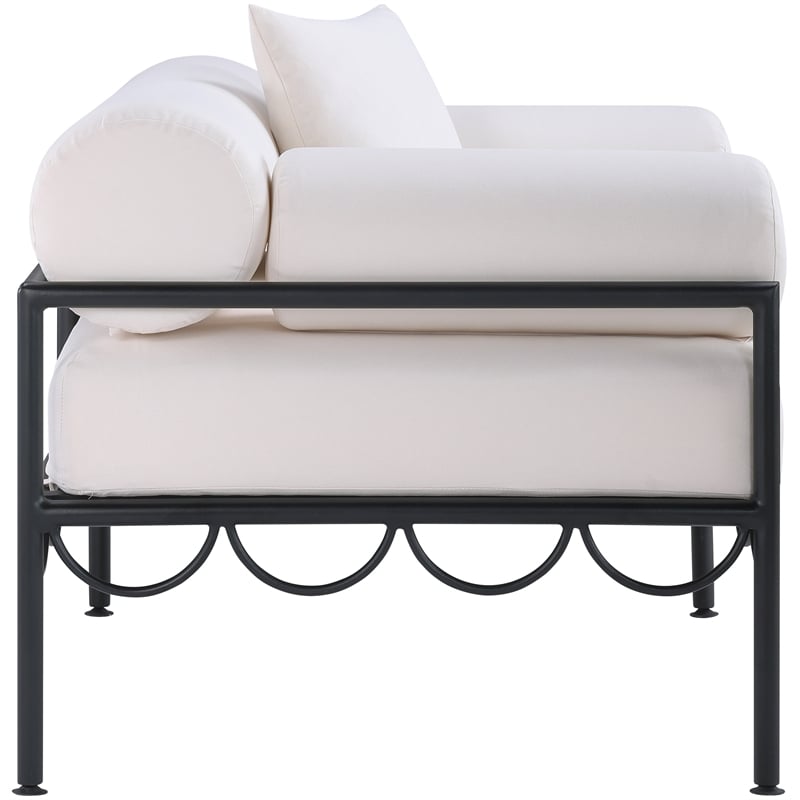 Meridian Furniture Portofino Cream Water Resisting Fabric Patio Chair