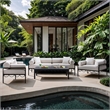 Meridian Furniture Portofino Cream Water Resisting Fabric Patio Chair