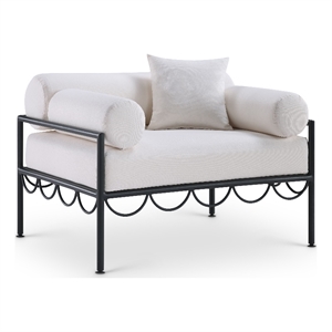 Meridian Furniture Portofino Cream Water Resisting Fabric Patio Chair