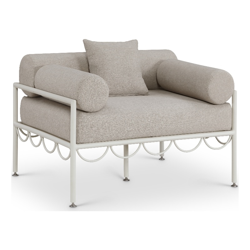 Meridian Furniture Portofino Beige Water Resisting Fabric Patio Chair