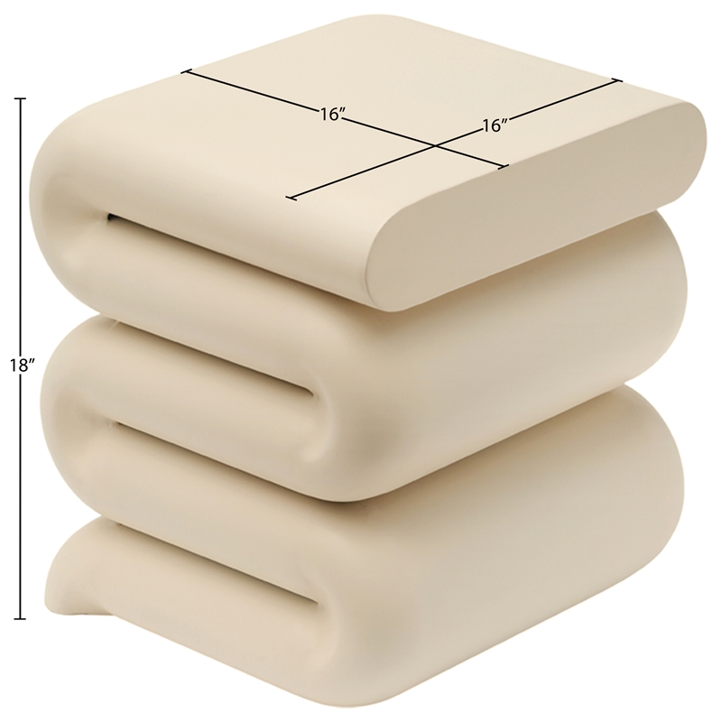 Meridian Furniture Roland Cream Iron End Table