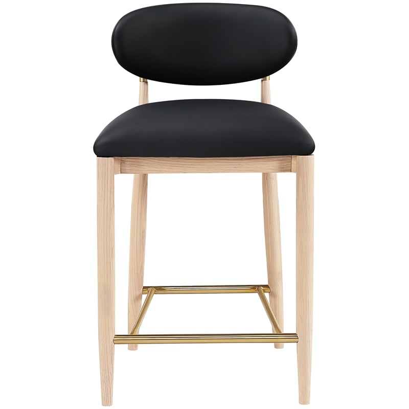 Meridian Furniture Riccio Black Vegan Leather Upholstered Stool