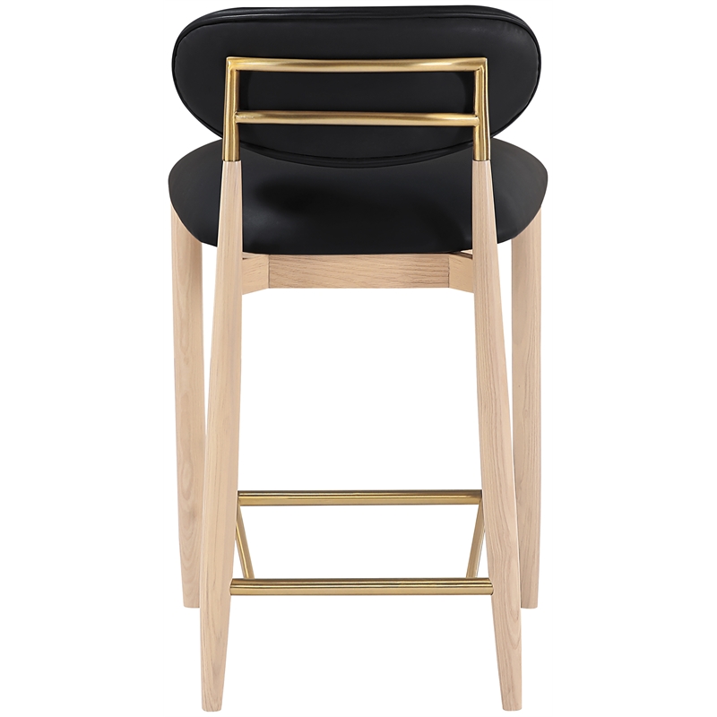 Meridian Furniture Riccio Black Vegan Leather Upholstered Stool