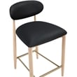 Meridian Furniture Riccio Black Vegan Leather Upholstered Stool