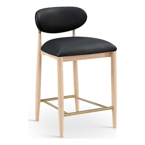 Meridian Furniture Riccio Black Vegan Leather Upholstered Stool