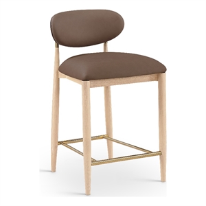 Meridian Furniture Riccio Brown Vegan Leather Upholstered Stool