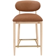 Meridian Furniture Riccio Cognac Vegan Leather Upholstered Stool