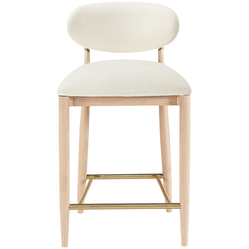 Meridian Furniture Riccio Cream Vegan Leather Upholstered Stool