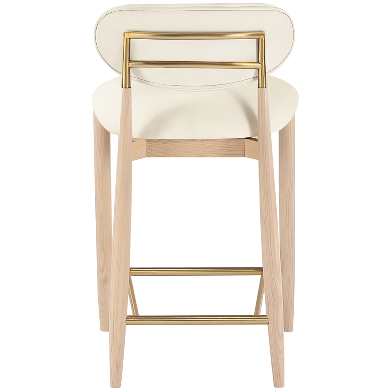 Meridian Furniture Riccio Cream Vegan Leather Upholstered Stool