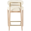 Meridian Furniture Riccio Cream Vegan Leather Upholstered Stool