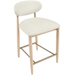 Meridian Furniture Riccio Cream Vegan Leather Upholstered Stool