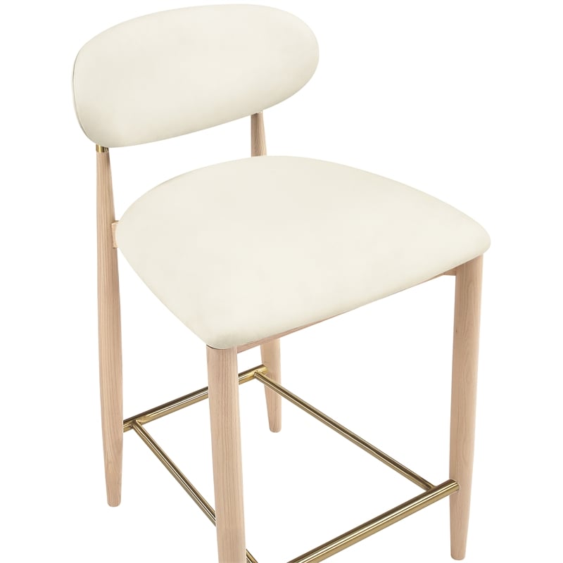 Meridian Furniture Riccio Cream Vegan Leather Upholstered Stool