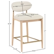 Meridian Furniture Riccio Cream Vegan Leather Upholstered Stool