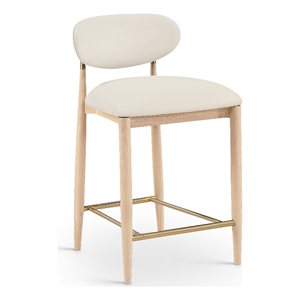 Meridian Furniture Riccio Cream Vegan Leather Upholstered Stool