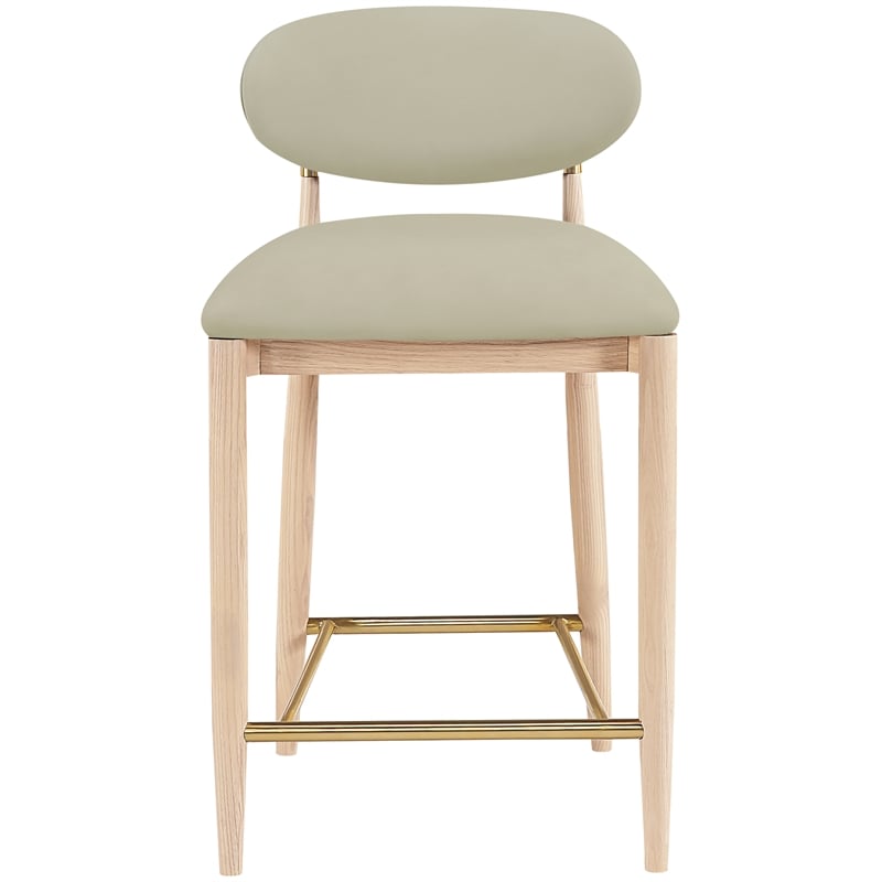 Meridian Furniture Riccio Taupe Vegan Leather Upholstered Stool