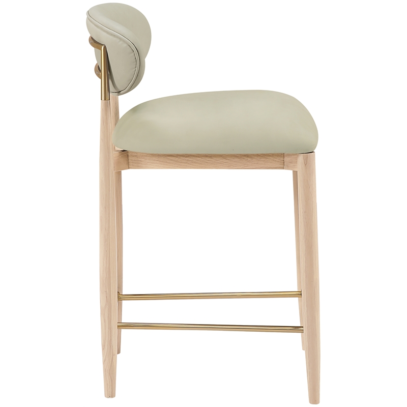 Meridian Furniture Riccio Taupe Vegan Leather Upholstered Stool