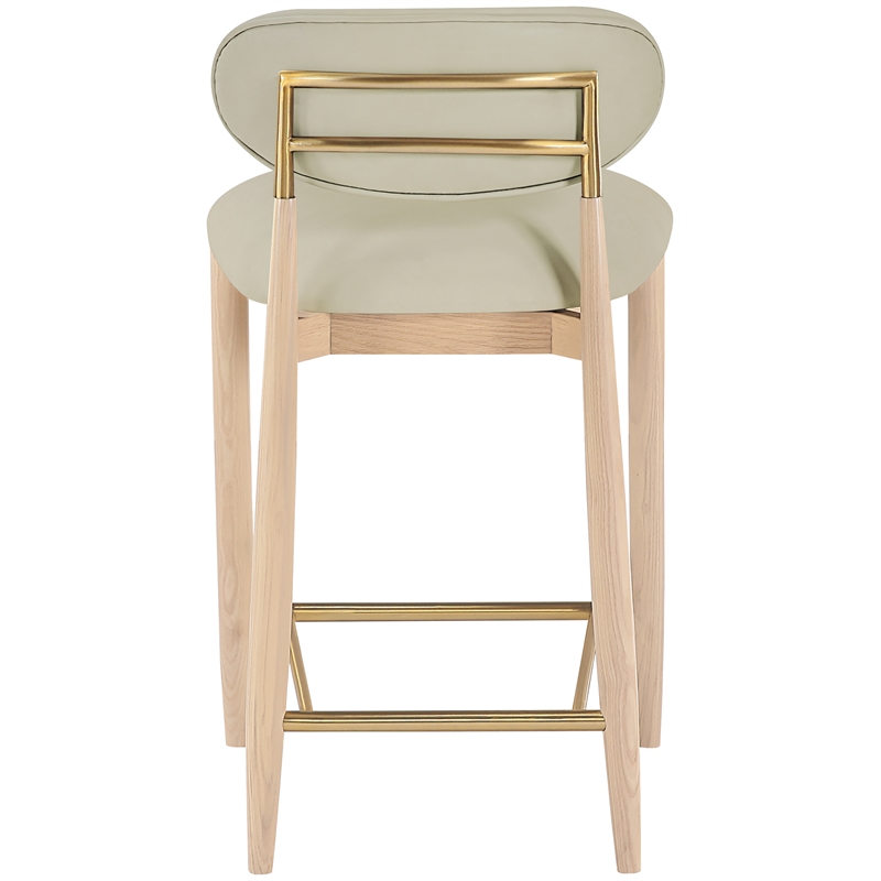 Meridian Furniture Riccio Taupe Vegan Leather Upholstered Stool