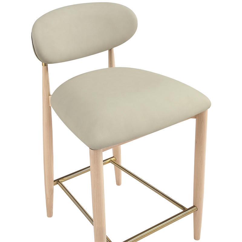 Meridian Furniture Riccio Taupe Vegan Leather Upholstered Stool