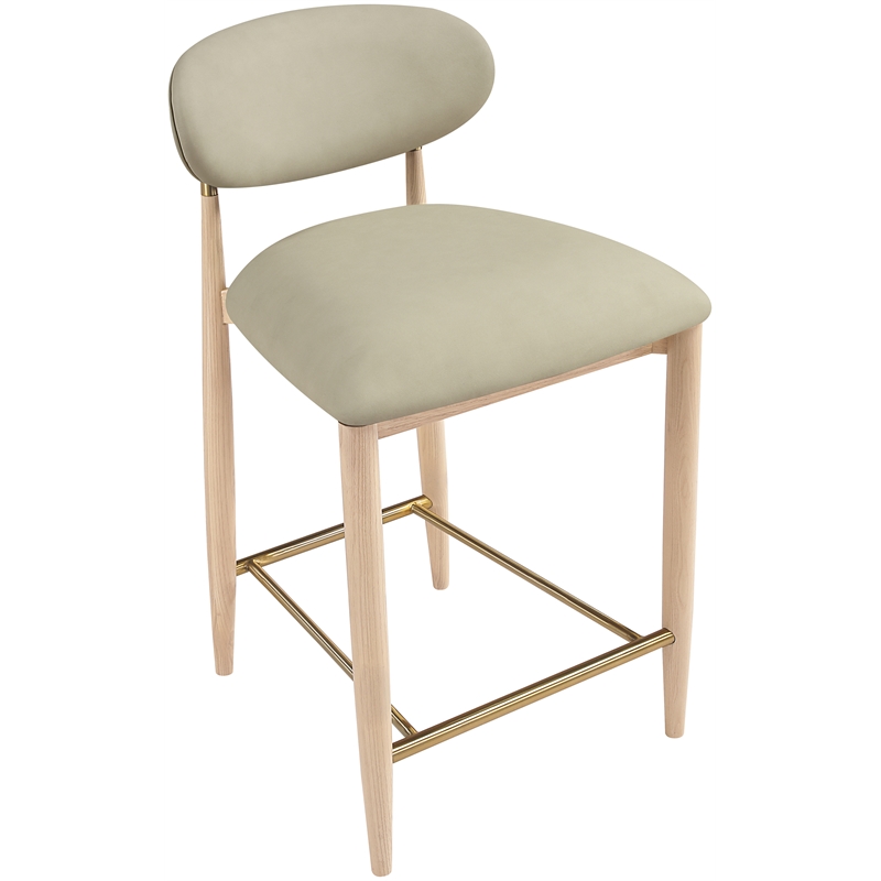 Meridian Furniture Riccio Taupe Vegan Leather Upholstered Stool