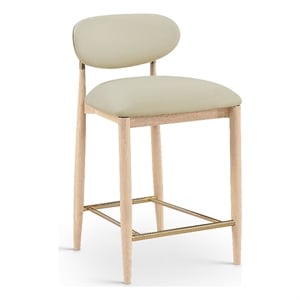 Meridian Furniture Riccio Taupe Vegan Leather Upholstered Stool