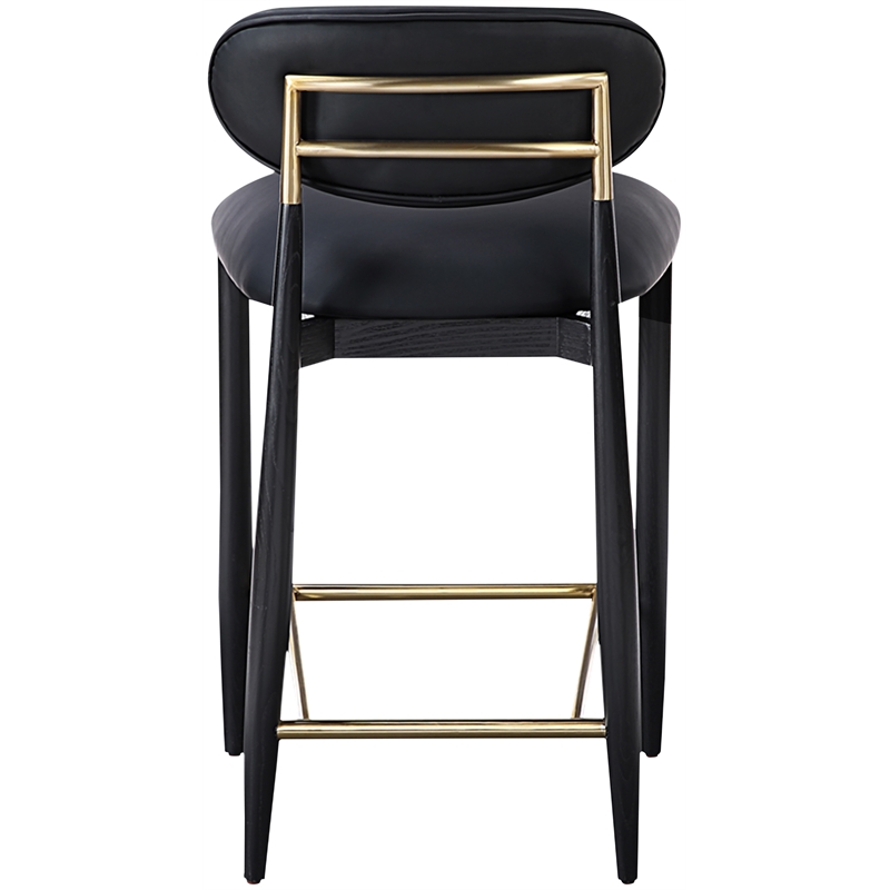 Meridian Furniture Riccio Black Vegan Leather Upholstered Stool